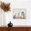Picture of Vases on wooden table _GroupedProduct_Rectangle_Landscape_Canvas_Framed_