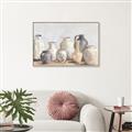 Picture of Vases on wooden table _GroupedProduct_Rectangle_Landscape_Canvas_Framed_