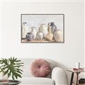 Picture of Vases on wooden table _GroupedProduct_Rectangle_Landscape_Canvas_Framed_