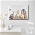 Picture of Vases on wooden table _GroupedProduct_Rectangle_Landscape_Canvas_Framed_