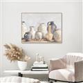 Picture of Vases on wooden table _GroupedProduct_Rectangle_Landscape_Canvas_Framed_