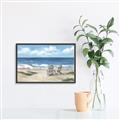 Picture of Chairs on beach _GroupedProduct_Rectangle_Landscape_Canvas_Framed_