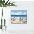 Picture of Chairs on beach _GroupedProduct_Rectangle_Landscape_Canvas_Framed_