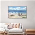 Picture of Chairs on beach _GroupedProduct_Rectangle_Landscape_Canvas_Framed_