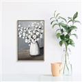 Picture of White flower in vase _GroupedProduct_Rectangle_Portrait_Canvas_Framed_