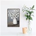 Picture of White flower in vase _GroupedProduct_Rectangle_Portrait_Canvas_Framed_