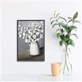 Picture of White flower in vase _GroupedProduct_Rectangle_Portrait_Canvas_Framed_