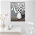 Picture of White flower in vase _GroupedProduct_Rectangle_Portrait_Canvas_Framed_