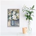 Picture of Bouquet in Blue Vase _GroupedProduct_Rectangle_Portrait_Canvas_Framed_
