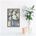 Picture of Bouquet in Blue Vase _GroupedProduct_Rectangle_Portrait_Canvas_Framed_