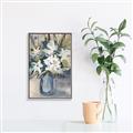Picture of Bouquet in Blue Vase _GroupedProduct_Rectangle_Portrait_Canvas_Framed_