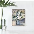 Picture of Bouquet in Blue Vase _GroupedProduct_Rectangle_Portrait_Canvas_Framed_