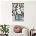 Picture of Bouquet in Blue Vase _GroupedProduct_Rectangle_Portrait_Canvas_Framed_