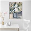 Picture of Bouquet in Blue Vase _GroupedProduct_Rectangle_Portrait_Canvas_Framed_