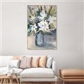 Picture of Bouquet in Blue Vase _GroupedProduct_Rectangle_Portrait_Canvas_Framed_