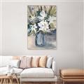 Picture of Bouquet in Blue Vase _GroupedProduct_Rectangle_Portrait_Canvas_Framed_