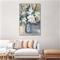 Picture of Bouquet in Blue Vase _GroupedProduct_Rectangle_Portrait_Canvas_Framed_