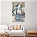 Picture of Bouquet in Blue Vase _GroupedProduct_Rectangle_Portrait_Canvas_Framed_