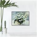 Picture of White Florals _GroupedProduct_Rectangle_Landscape_Canvas_Framed_