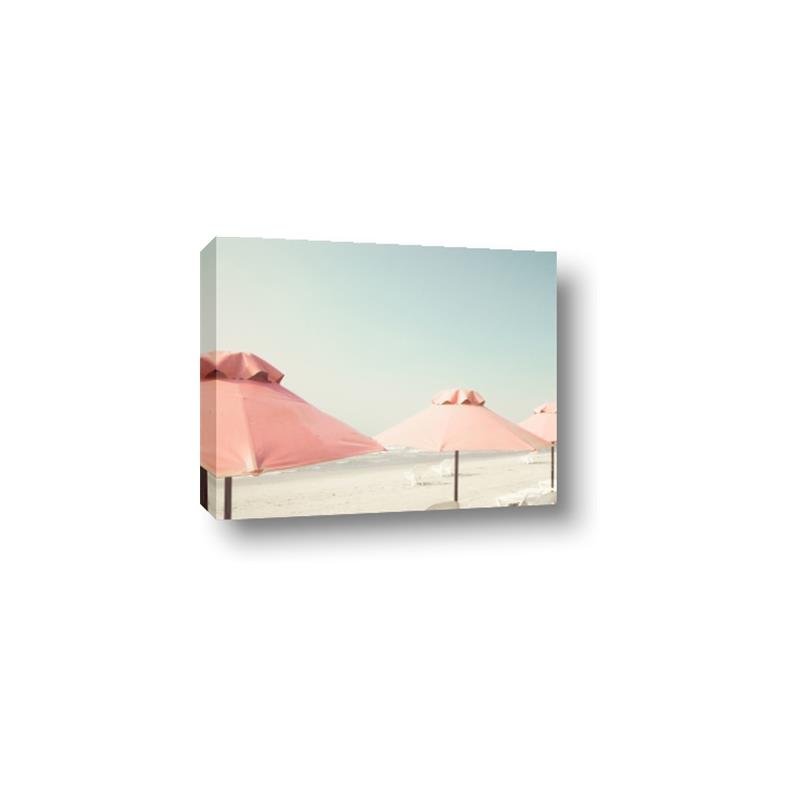 Picture of Pink Beach Umbrellas _GroupedProduct_Rectangle_Landscape_Photography _GroupedProduct_Rectangle_Landscape_Canvas_
