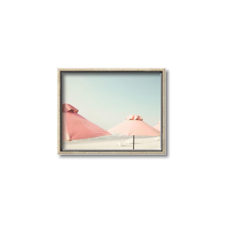 Picture of Pink Beach Umbrellas _GroupedProduct_Rectangle_Landscape_Photography _GroupedProduct_Rectangle_Landscape_Canvas_Framed_