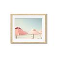 Picture of Pink Beach Umbrellas _GroupedProduct_Rectangle_Landscape_Photography _GroupedProduct_Rectangle_Landscape_Framed_Matted_
