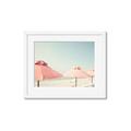 Picture of Pink Beach Umbrellas _GroupedProduct_Rectangle_Landscape_Photography _GroupedProduct_Rectangle_Landscape_Framed_Matted_