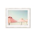 Picture of Pink Beach Umbrellas _GroupedProduct_Rectangle_Landscape_Photography _GroupedProduct_Rectangle_Landscape_Framed_Matted_