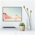 Picture of Pink Beach Umbrellas _GroupedProduct_Rectangle_Landscape_Photography _GroupedProduct_Rectangle_Landscape_Canvas_Framed_