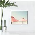 Picture of Pink Beach Umbrellas _GroupedProduct_Rectangle_Landscape_Photography _GroupedProduct_Rectangle_Landscape_Canvas_Framed_