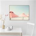 Picture of Pink Beach Umbrellas _GroupedProduct_Rectangle_Landscape_Photography _GroupedProduct_Rectangle_Landscape_Canvas_Framed_