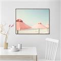 Picture of Pink Beach Umbrellas _GroupedProduct_Rectangle_Landscape_Photography _GroupedProduct_Rectangle_Landscape_Canvas_Framed_