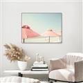 Picture of Pink Beach Umbrellas _GroupedProduct_Rectangle_Landscape_Photography _GroupedProduct_Rectangle_Landscape_Canvas_Framed_