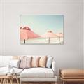 Picture of Pink Beach Umbrellas _GroupedProduct_Rectangle_Landscape_Photography _GroupedProduct_Rectangle_Landscape_Canvas_Framed_