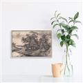 Picture of Sketched River _GroupedProduct_Rectangle_Landscape_Canvas_Framed_