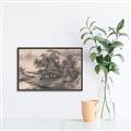 Picture of Sketched River _GroupedProduct_Rectangle_Landscape_Canvas_Framed_