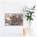 Picture of Sketched River _GroupedProduct_Rectangle_Landscape_Canvas_Framed_