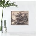 Picture of Sketched River _GroupedProduct_Rectangle_Landscape_Canvas_Framed_