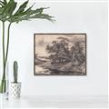 Picture of Sketched River _GroupedProduct_Rectangle_Landscape_Canvas_Framed_