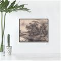 Picture of Sketched River _GroupedProduct_Rectangle_Landscape_Canvas_Framed_