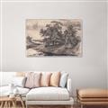 Picture of Sketched River _GroupedProduct_Rectangle_Landscape_Canvas_Framed_