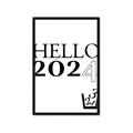 Picture of Hello 2024 _GroupedProduct_Rectangle_Portrait_Framed_Matted_