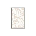 Picture of White Leaves on Beige _GroupedProduct_Rectangle_Portrait_Canvas_Framed_