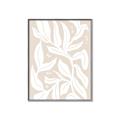 Picture of White Leaves on Beige _GroupedProduct_Rectangle_Portrait_Canvas_Framed_