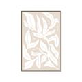 Picture of White Leaves on Beige _GroupedProduct_Rectangle_Portrait_Canvas_Framed_