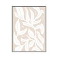 Picture of White Leaves on Beige _GroupedProduct_Rectangle_Portrait_Canvas_Framed_