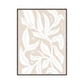 Picture of White Leaves on Beige _GroupedProduct_Rectangle_Portrait_Canvas_Framed_