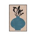 Picture of Lonely Plant on Blue Vase _GroupedProduct_Rectangle_Portrait_Canvas_Framed_