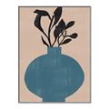 Picture of Lonely Plant on Blue Vase _GroupedProduct_Rectangle_Portrait_Canvas_Framed_