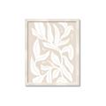 Picture of White Leaves on Beige _GroupedProduct_Rectangle_Portrait_Framed_Matted_